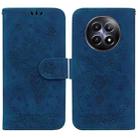 For Realme 12 5G Butterfly Rose Embossed Leather Phone Case(Blue) - 1