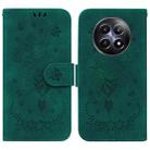 For Realme 12 5G Butterfly Rose Embossed Leather Phone Case(Green) - 1