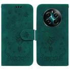 For Realme 12+ Butterfly Rose Embossed Leather Phone Case(Green) - 1