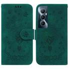 For Realme C65 4G Butterfly Rose Embossed Leather Phone Case(Green) - 1