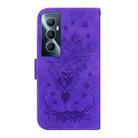 For Realme C65 4G Butterfly Rose Embossed Leather Phone Case(Purple) - 3