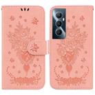 For Realme C65 4G Butterfly Rose Embossed Leather Phone Case(Pink) - 1