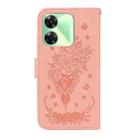 For Realme C61 / C63 / Note 60 Butterfly Rose Embossed Leather Phone Case(Pink) - 3