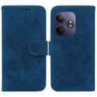 For Realme GT 6 / GT 6T / GT Neo6 Butterfly Rose Embossed Leather Phone Case(Blue) - 1