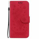 For Realme GT 6 / GT 6T / GT Neo6 Butterfly Rose Embossed Leather Phone Case(Red) - 2