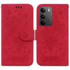 For Realme C75 Butterfly Rose Embossed Leather Phone Case(Red) - 1