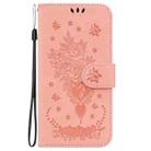 For Realme 13+ Global Butterfly Rose Embossed Leather Phone Case(Pink) - 3