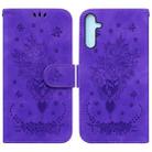 For Samsung Galaxy A25 5G Butterfly Rose Embossed Leather Phone Case(Purple) - 1