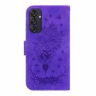 For Samsung Galaxy M55 Butterfly Rose Embossed Leather Phone Case(Purple) - 3