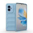 For Honor 100 5G Magic Shield TPU + Flannel Phone Case(Light Blue) - 1