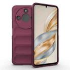 For Honor X60 5G Magic Shield TPU + Flannel Phone Case(Wine Red) - 1