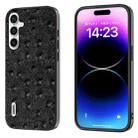For Samsung Galaxy S23 FE 5G ABEEL Genuine Leather Ostrich Texture Phone Case(Black) - 1