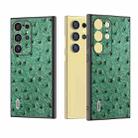 For Samsung Galaxy S24 Ultra 5G ABEEL Genuine Leather Ostrich Texture Phone Case(Green) - 1