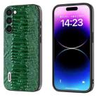 For Samsung Galaxy S23 5G ABEEL Genuine Leather Weilai Series Phone Case(Green) - 1