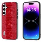 For Samsung Galaxy S23 FE 5G ABEEL Genuine Leather Weilai Series Phone Case(Red) - 1