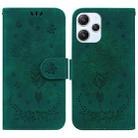 For Xiaomi Redmi 12 Butterfly Rose Embossed Leather Phone Case(Green) - 1