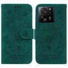 For Xiaomi 13T / 13T Pro / Redmi K60 Ultra Butterfly Rose Embossed Leather Phone Case(Green) - 1