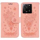 For Xiaomi 13T / 13T Pro / Redmi K60 Ultra Butterfly Rose Embossed Leather Phone Case(Pink) - 1