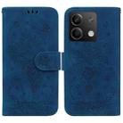 For Xiaomi Redmi Note 13 5G Butterfly Rose Embossed Leather Phone Case(Blue) - 1