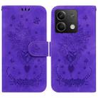 For Xiaomi Redmi Note 13 5G Butterfly Rose Embossed Leather Phone Case(Purple) - 1