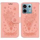 For Xiaomi Redmi Note 13 Pro 5G Butterfly Rose Embossed Leather Phone Case(Pink) - 1