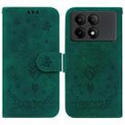 For Xiaomi Redmi K70E / Poco X6 Pro Butterfly Rose Embossed Leather Phone Case(Green) - 1