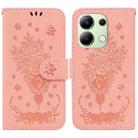 For Xiaomi Redmi Note 13 4G Global Butterfly Rose Embossed Leather Phone Case(Pink) - 1