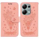 For Xiaomi Redmi Note 13 Pro 4G Butterfly Rose Embossed Leather Phone Case(Pink) - 1