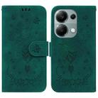 For Xiaomi Poco M6 Pro 4G Butterfly Rose Embossed Leather Phone Case(Green) - 1