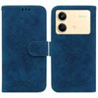 For Xiaomi Redmi Note 13R Pro Butterfly Rose Embossed Leather Phone Case(Blue) - 1