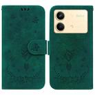 For Xiaomi Redmi Note 13R Pro Butterfly Rose Embossed Leather Phone Case(Green) - 1