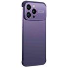 For iPhone 14 Pro Metal Large Window + TPU Corners Phone Protective Frame(Dark Purple) - 1