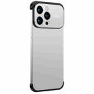 For iPhone 14 Pro Metal Large Window + TPU Corners Phone Protective Frame(White) - 1