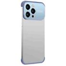 For iPhone 14 Pro Max Metal Large Window + TPU Corners Phone Protective Frame(Light Blue) - 1