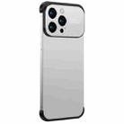 For iPhone 14 Pro Max Metal Large Window + TPU Corners Phone Protective Frame(White) - 1