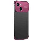 For iPhone 13 Metal Large Window + TPU Corners Phone Protective Frame(Wine Red) - 1