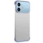 For iPhone 12 Metal Large Window + TPU Corners Phone Protective Frame(Light Blue) - 1