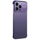 For iPhone 12 Pro Metal Large Window + TPU Corners Phone Protective Frame(Dark Purple) - 1