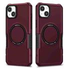 For iPhone 15 Plus MagSafe Shockproof Armor Phone Case(Wine Red) - 1