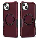 For iPhone 15 Shockproof Armor MagSafe Phone Case(Wine Red) - 1