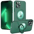 For iPhone 13 Pro Max MagSafe Multifunction Holder Phone Case(Green) - 1