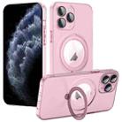 For iPhone 11 Pro Max MagSafe Multifunction Holder Phone Case(Pink) - 1