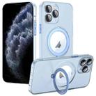 For iPhone 11 Pro Max MagSafe Multifunction Holder Phone Case(Sierra Blue) - 1