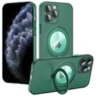 For iPhone 11 Pro Max MagSafe Multifunction Holder Phone Case(Green) - 1