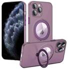 For iPhone 11 Pro Max MagSafe Multifunction Holder Phone Case(Dark Purple) - 1