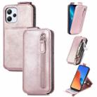 For Xiaomi Redmi 12 Zipper Wallet Vertical Flip Leather Phone Case(Rose Gold) - 1