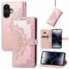 For Ulefone Note 16 Pro Mandala Flower Embossed Leather Phone Case(Rose Gold) - 1