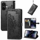 For Ulefone Note 16 Pro Mandala Flower Embossed Leather Phone Case(Black) - 1