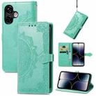 For Ulefone Note 16 Pro Mandala Flower Embossed Leather Phone Case(Green) - 1