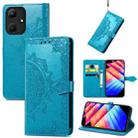 For Infinix Hot 30i Mandala Flower Embossed Leather Phone Case(Blue) - 1